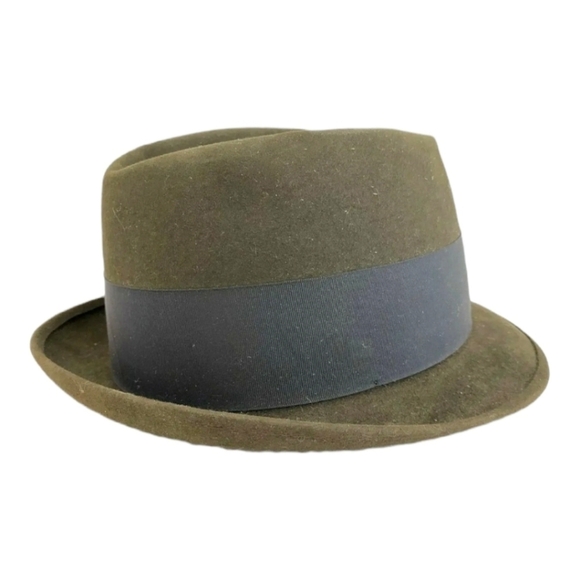 VINTAGE Royal Stetson Fedora Long Oval Size 7 in Box Forest Green - Picture 4 of 11